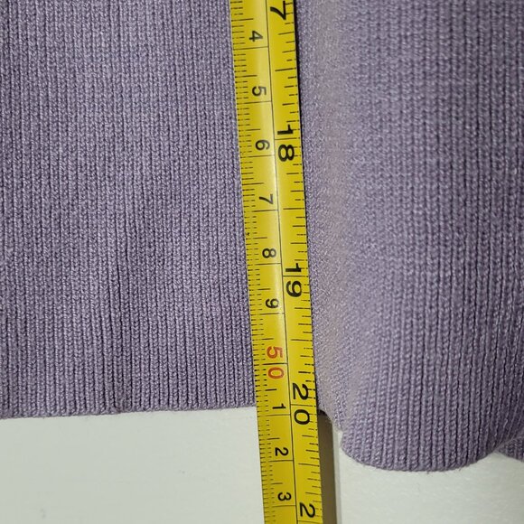 Dynamite Light Purple Puff Sleeve V-Neck Knitted Pullover Sweater Cropped Small - Picture 10 of 12